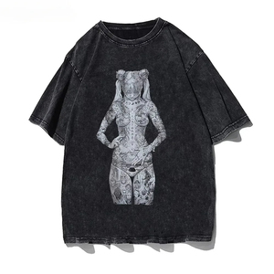 T-shirt en coton uni, impression de logo personnalisé, tissu doux et respirant, vêtements décontractés, fournisseur en gros - Product Image 2