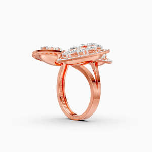 Anillo de Compromiso de Doble Banda con Diamante Cultivado en Laboratorio, 0.67 Ct, Claridad VVS/VS, Certificado IGI, Chapado en Rodio - Product Image 1