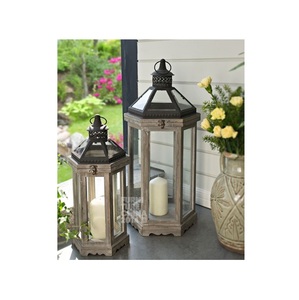 Wooden Candle Lantern for Rustic Farmhouse Home Decor Wedding Decorations <b>Fireplace</b> <b>Mantel</b> Table Display and Holiday Styling - Product Image 4