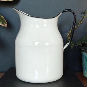 Pichet en émail rouge avec poignée, grande capacité, design minimaliste, vaisselle pour la maison - Product Image 6