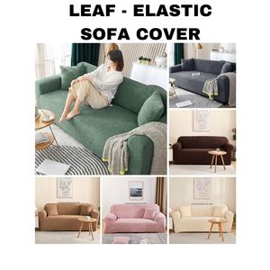 Polyester Leaf <b>Sofa</b> Cover Set Custom Size 1-Seater and 3-Seater for Home & Hotel Living Room <b>Slipcovers</b> - Product Image 1