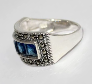Anillo de Plata de Ley con Topacio Azul Natural, Engaste en Bisel, Certificado IGI, Clásico para Bodas y Fiestas, Venta al Por Mayor - Product Image 5