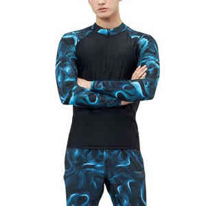 Camiseta de compresión de manga larga para hombre, protección UV de secado rápido, para natación y surf, con detección de agujas - Product Image 1