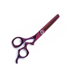 Professional Thinning Scissors Stainless Steel Blade Purple Hair Salon <b>Shears</b> Right Handed <b>Long</b> <b>Handle</b> - Product Image 1