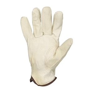 Top Cowhide Grain Leather Unlined Cotton Cuff <b>Drivers</b> <b>Gloves</b> High Performance Work Protection Abrasion Resistant Durable <b>Gloves</b> - Product Image 3
