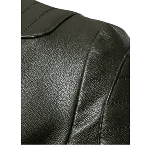 Stylish Custom Color 100% Leather Men's <b>Slim</b> <b>Fit</b> <b>Jacket</b> with Stand Collar Canvas Fabric High Street Style Reversible Design - Product Image 6