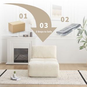 Modern Single Chaise Longue Modular Sectional <b>Sofa</b> Memory Foam Compressed <b>Pet</b> Friendly Corduroy Fabric for Living Room - Product Image 5