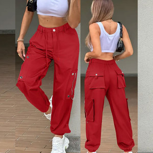 New Design Reasonable Prices Martial Multi-pockets Women Cargo Trousers Custom Loose Print Casual wear Women Cargo Trousers - Product Image 3