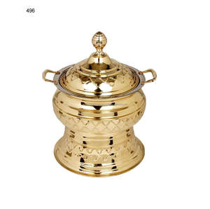 Plats de chauffe-plats martelés en cuivre 9 LTR d'occasion personnalisés pour la restauration mariages fabricant indien fournitures pour hôtels et restaurants - Product Image 5