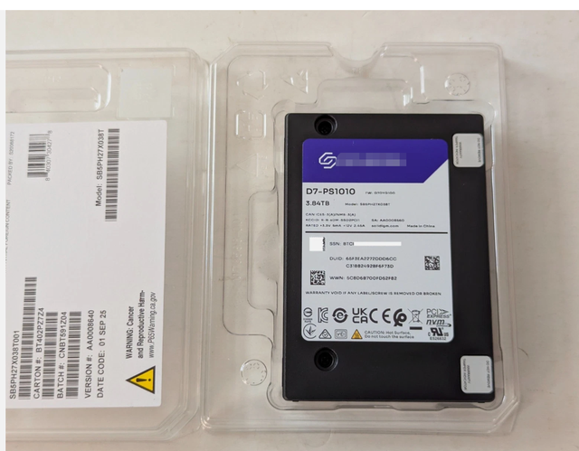 New 3.84TB U.2 NVMe PCIe 5.0 X4 Enterprise SSD D7-PS1010 SB5PH27X038T 2.5-inch Internal Solid State Drive for AI Server