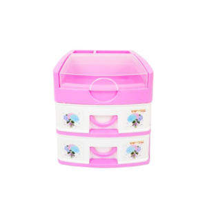 Mini armoire de bureau moderne multi-usages en plastique empilable moulé par injection, 3 tiroirs pour ranger la papeterie, les cosmétiques et les accessoires - Product Image 4