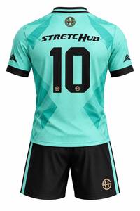 Ensemble d'uniformes de football personnalisés : Maillot de football, short contrastant, tenue d'équipe sportive, kit athlétique à manches courtes, vêtements de sport d'entraînement, vente en gros - Product Image 1