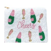 Nouvelle pochette à monnaie brodée, idéale pour les mariages, les fêtes et les cadeaux.
