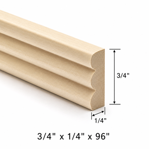 Moulure décorative en bois massif, profil à trois rainures en peuplier pour meubles de cuisine, moulure en bois massif - Product Image 2