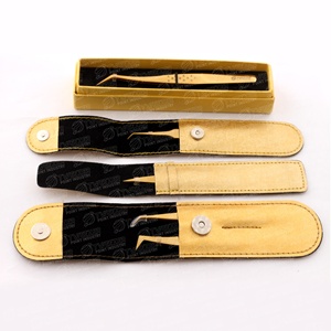 Pinzas de Acero Inoxidable para Extensión de Pestañas con Punta Puntiaguda, Empaque Personalizado al por Mayor, Estuche para Pinzas de Pestañas de Marca Privada - Product Image 1