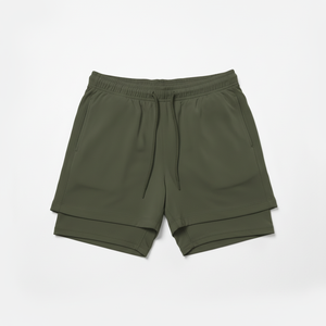 Pantalones Cortos Unisex Anchor Verde Oliva, Tejidos, de Alta Calidad, 220g, con Estampado Digital, Cintura con Cordón, Bolsillos, Casuales, Transpirables, Deportivos - Product Image 1