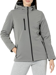 Chaqueta de Forro Polar con Capucha y Cierre Completo para Mujer, Color Azul Marino, Resistente al Viento, para Invierno, Largo Regular, Exterior de Poliéster - Product Image 5