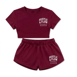 Conjunto de Camiseta Corta y Pantalones Cortos de Algodón y Poliéster Transpirable de Último Diseño, Ropa de Verano Informal para Mujer - Product Image 1