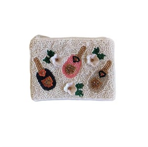 Monedero artesanal de cuentas con diseño de cítricos (limón, naranja, lima), mini cartera con cremallera y perlas para mujer - Product Image 3