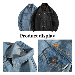 Man <b>Denim</b> <b>Jacket</b> Wholesale High Quality <b>Men</b> Custom <b>Denim</b> <b>Jacket</b> Distressed Stylish Black Plain for <b>Men</b> OEM Customized - Product Image 2