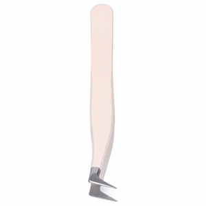 Pince à cils antistatique en acier inoxydable à pointe en fibre pour extensions de cils, volume russe, pointe étroite 75°, usage privé - Product Image 3
