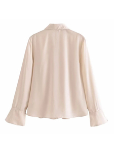 Blusa de Mujer de Color Sólido con Botones, Camisa Elegante de Oficina, Cómoda para Uso Diario, Fabricante OEM ODM - Product Image 2