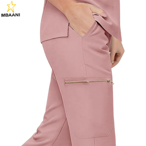<b>Scrubs</b> for Women - Zip Front Top & Flare Pant Stretch Nursing Women’s <b>Scrubs</b> <b>Set</b> Medical Uniform - Product Image 5