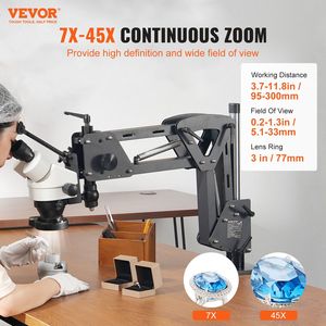 กล้องจุลทรรศน์กำลังขยาย 7X-45X พร้อมขาตั้งสปริงแบบหลายทิศทาง สำหรับงานฝังอัญมณีและการวิเคราะห์เครื่องประดับขนาดเล็ก - Product Image 2