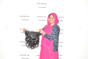 Cabello humano virgen indio natural sin procesar, frontal 13*6, ondulado, para mujeres, cutícula alineada, onda profunda, cabello natural. - Product Image 3