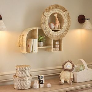 Estante Colgante de Ratán con Forma de León, Único, Tejido a Mano, para Dormitorio Infantil, Organizador de Juguetes y Libros, Venta al Por Mayor - Product Image 1