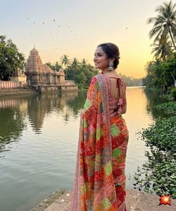 ผ้าซิลค์พิมพ์ลายกระจกเงาสุดฮิต พร้อมเสื้อปักสำเร็จรูป สำหรับงานแต่งงาน งานปาร์ตี้ สไตล์บอลลีวูด เสื้อผ้าชาติพันธุ์ 85372 7STAR- ST-0133 - Product Image 2
