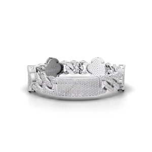 Luxury <b>Heart</b> Moissanite Chain <b>Bracelet</b> for Women Rhodium Plated 925 <b>Sterling</b> <b>Silver</b> Iced Out Link Bangle - Product Image 3