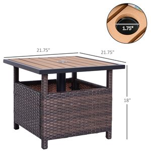 Comodo tavolo da esterno in vimini in Rattan con foro per ombrellone per mobili da giardino - Product Image 3