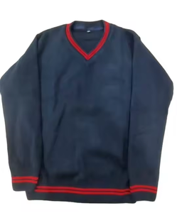 HF High OEM Top Quality <b>Sleeveless</b> V Neck Navy Blue Pullover School Uniforms Acrylic Knitwear <b>Sweater</b> - Product Image 4