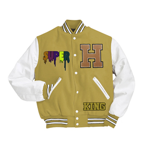 Blousons universitaires tendance coupe droite pour jeunes, élégants, 100 % laine, coupe-vent, streetwear, blouson universitaire pour homme - Product Image 3