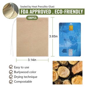 Paper <b>Tea</b> Strainers 100pcs with Drawstring for Loose Leaf <b>Tea</b> <b>Infusers</b> Reusable <b>Tea</b> Bags - Product Image 2