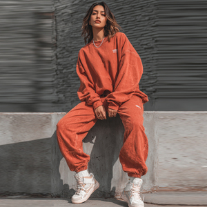 Ensemble de survêtement streetwear coupe-vent délavé à l'acide pour femme, sweat-shirts et pantalons de survêtement tricotés délavés à la pierre, ensemble de survêtement jogger mi-lourd délavé pour femme - Product Image 2