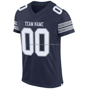 Maillot de football américain pour homme de haute qualité, respirant, avec logo personnalisé, 100% polyester, protection UV, 220g, manches courtes, été, devant - Product Image 2