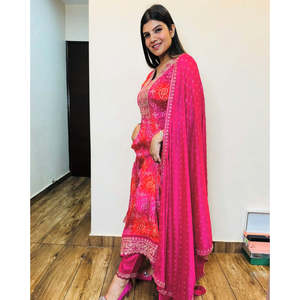 ชุด anarkali ดีไซเนอร์พร้อมชุด pent and dupatta พิมพ์ดิจิตอล - Product Image 5