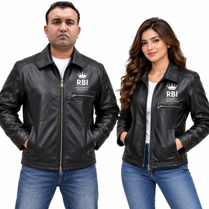 Chaquetas de Cuero para Hombre y Mujer de Raza Beauty Industries, Novedades 2026, Alta Calidad, Cuello Alto, Cierre de Cremallera, Otoño - Product Image 4