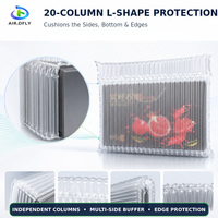 Sac gonflable antichoc en forme de L à 20 colonnes AIR.DFLY 55um PA+PE pour l'expédition de grandes boîtes cadeaux plates