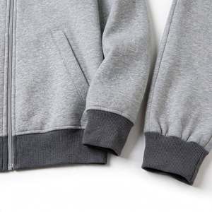 ชุดวอร์มมีฮู้ดสีเทาแบบ unisex เสื้อซิปเต็มตัวและกางเกงขายาว สีพื้นเรียบง่าย สวมใส่สบายสำหรับผู้ใหญ่ ชุดวอร์มสำหรับฤดูใบไม้ร่วง - Product Image 5