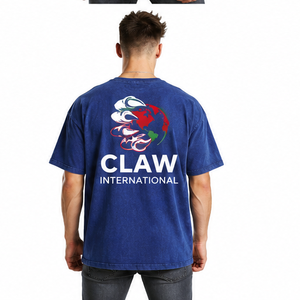 เสื้อยืดผู้ชายผ้าคอตตอนถัก 100% แบบหนาพิเศษ ล้างสีแบบแอซิดวอช เป็นมิตรต่อสิ่งแวดล้อม แห้งเร็ว ไม่ยับ ระบายอากาศได้ดี ดีไซน์เรียบง่าย - Product Image 6