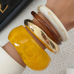 Colorful Resin Vintage <b>Bracelet</b> for Women Stylish <b>Bangles</b> Elegant Jewelry Collection Party Accessories - Product Image 1