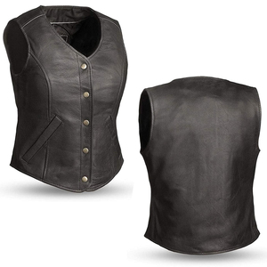Chaleco de poliéster para mujer, cálido para invierno, estilo motociclista vintage, cuello en V, sin mangas, ropa exterior ajustada, impermeable, a prueba de viento, 320g - Product Image 3