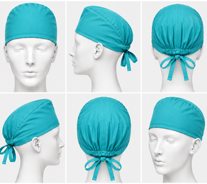 Gorros de Enfermera Estampados con Forro de Satén, Diseño de Cola de Caballo, Ajustables, Transpirables, para Mujeres y Hombres, Quirúrgicos - Product Image 1