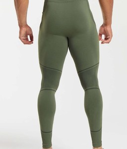 Leggings de sport pour homme à taille haute élastique, respirants, résistants à l'eau et à séchage rapide, longueur intégrale, motif uni, qualité supérieure - Product Image 2