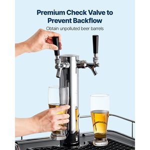 Régulateur de CO2 double manomètre double vanne 0-60 PSI, pression réglable, robuste, pour machines de distribution de bière en fût - Product Image 6