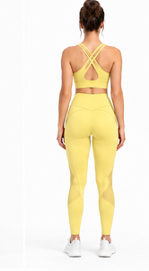 Women Yoga Set <b>Scrunch</b> Butt Sports Bra High Waist <b>Leggings</b> Y Shape Strap Two Piece Stretch Fitness Workout Clothing Gym Pilates - Product Image 2
