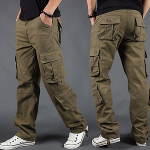 Pantalones Cargo Urbanos de Invierno para Hombre, Algodón Grueso, Multibolsillos, Ecológicos, Transpirables, Cintura Elástica, Corte Holgado y Recto, Resistentes para Trabajo - Product Image 2